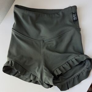 High Waist Olive Green Dance Shorts by Tiger Friday